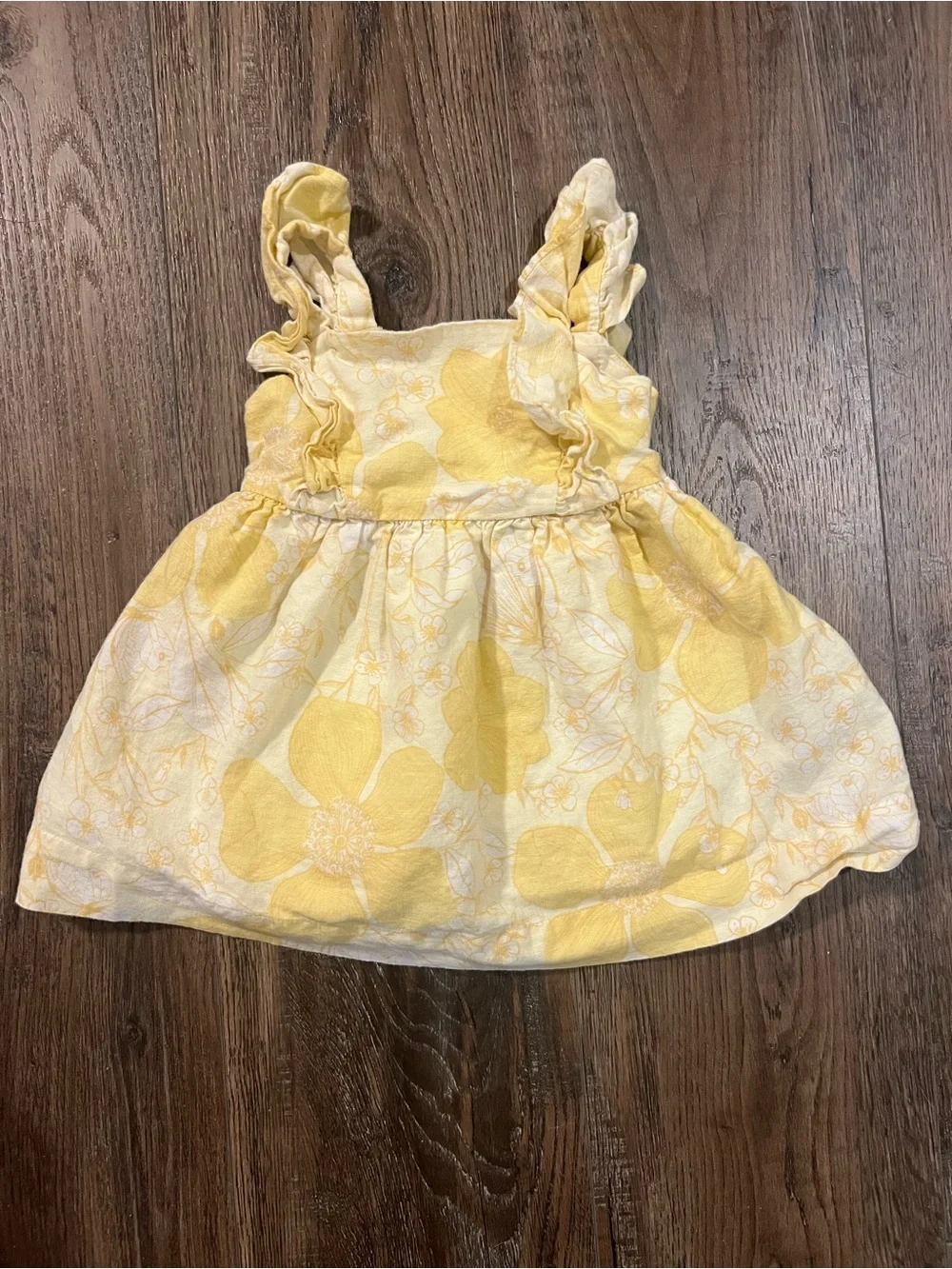 GAP Yellow Floral Sleeveless Casual Dress
